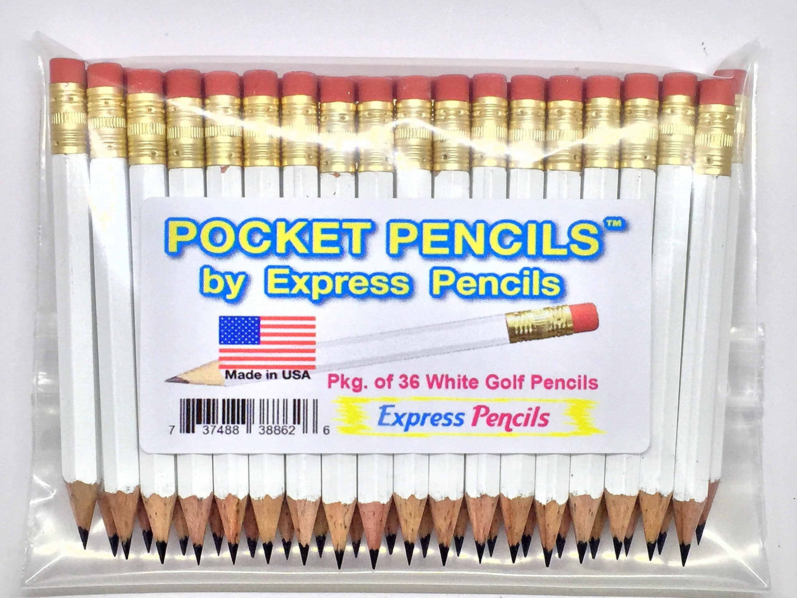 Half Pencils with Eraser Golf, Classroom, Pew, Short, Mini, Small, Non Toxic Hexagonal