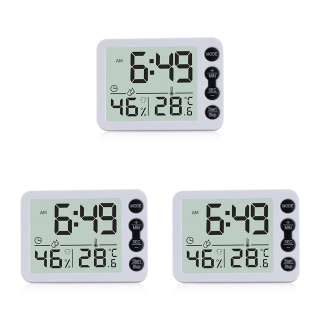 Inteprter Reloj Digital de escritorio, Sensor Dual, alarma electrónica, termómetro, botón de operación, funciona con batería, temporizador LCD, Type4 NO4 Inteprter CBP162567