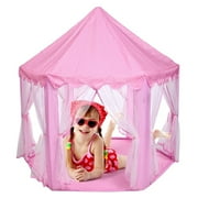 LEANO 48.8 x 53.8 " Foldable Play Tent Girls Pink Castle for Indoor/Outdoor Use with Carry Case LEANO