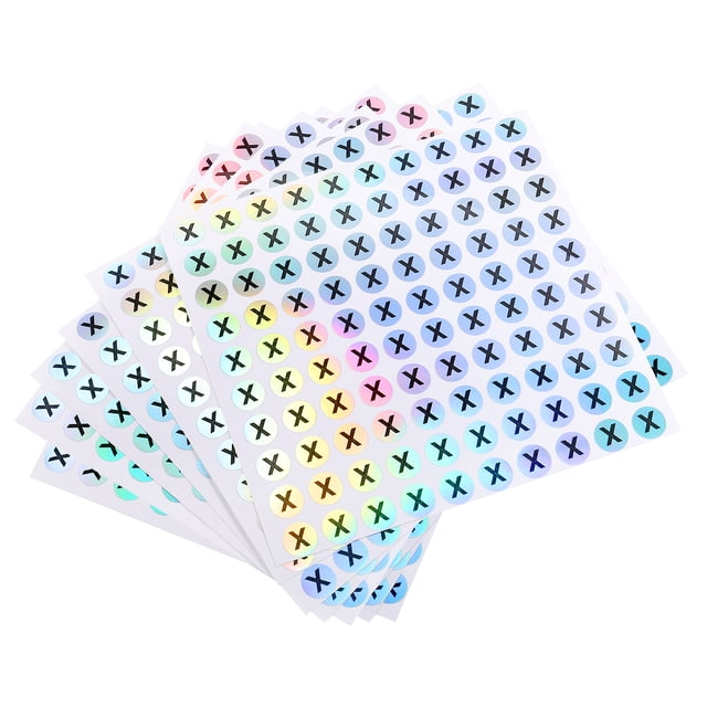 Unique Bargains Laser Capital Letter Stickers, Alphabet X Round Self-Adhesive Reflective Letter Stickers 10 Sheets(1000 Stickers)