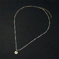 thumbnail image 4 of Collar con colgante letra inicial Yashi cadena de cuentas acero inoxidable bohemio T plata, 4 of 5