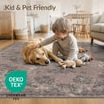 thumbnail image 4 of ODIKA 9'x12' Washable Area Rug Vintage Distressed Floral With Faded Medallion And Boho Motifs Mauve Flowing for Great Room, Indoor Concept, Large Living Low Pile, Flatwoven, 4 of 7