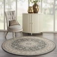thumbnail image 2 of Nourison Living Treasures 5'10" x ROUND Grey/Ivory Persian Indoor Rug, 2 of 9