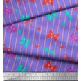 thumbnail image 3 of Soimoi Purple Silk Fabric Bow & Stripe Decor Fabric Printed Yard 42 Inch Wide, 3 of 3