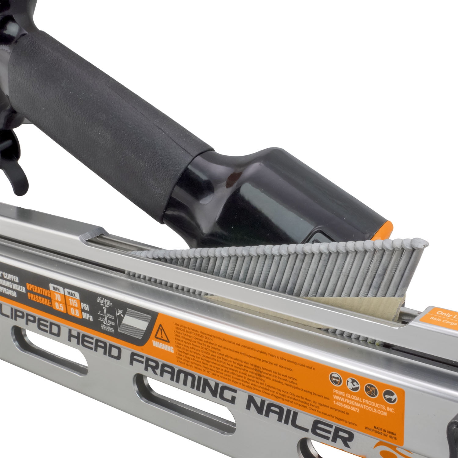 Freeman PFR3490 Pneumatic 34 Degree 3-1/2" Clipped Head Framing Nailer