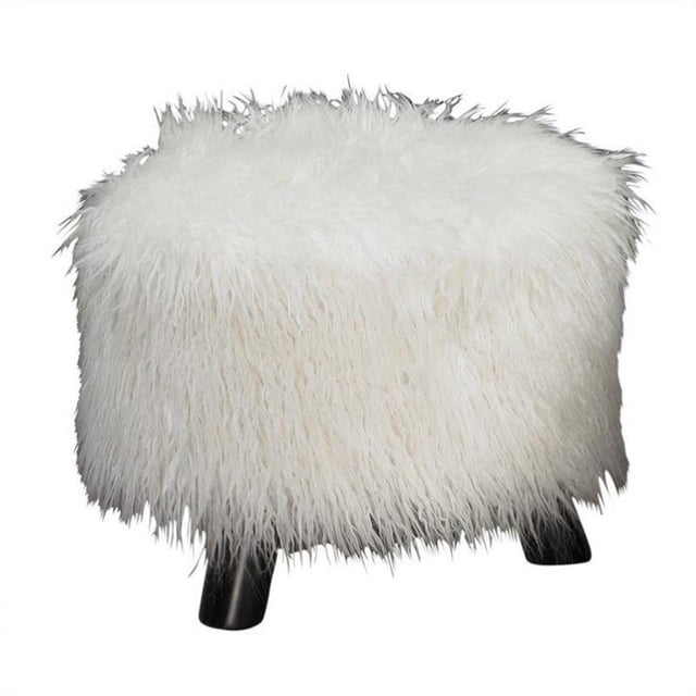 Riverbay Furniture Pouf en Peluche Blanc