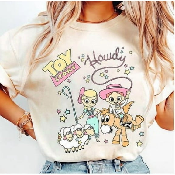 Disney Toy Story Howdy Jessie Bo Peep T-Shirt Unisex, S-5XL