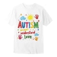 thumbnail image 4 of Girls Tops Autism Awareness Day Short Sleeve Ribbed Tee Girls Clothes White 3-4 Years, 4 of 4
