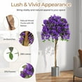 thumbnail image 3 of QRKD 53" Artificial Bougainvillea Tree, Faux Silk Flower Plant in Pot with 576 Flowers & 288 Leaves, Indoor Outdoor Fake Bougainvillea for Home, Office and Garden Decor, Purple, 3 of 9