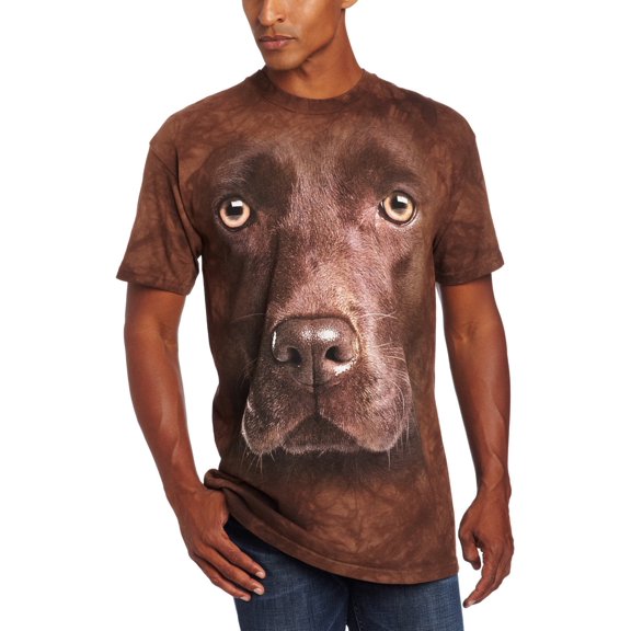 Chocolate Lab Face T-shirt Brown Adult Unisex 100% Cotton Short Sleeve