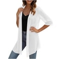thumbnail image 6 of Garbnen Shrug Cardigan for Women Chiffon Open Front Long Short Sleeve Cardigan for Women Soft Lightweight Sun Protection Casual Sheer Womens Shawl White XL, 6 of 6