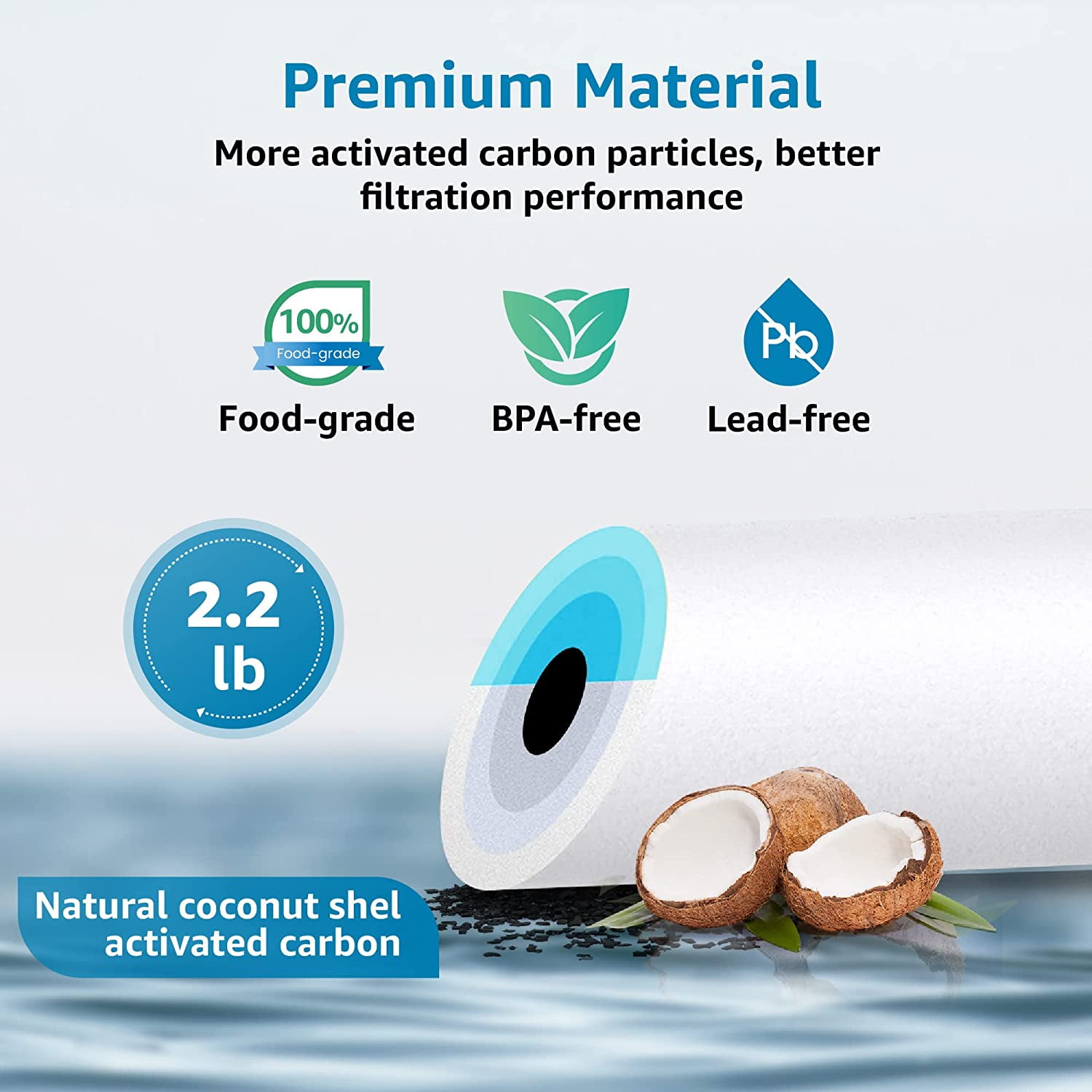 AQUACREST FXHTC 5 Micron 10" x 4.5" Whole House Water Filter, Replacement for GE FXHTC, GXWH40L, American Plumber W10-PR, W10-BC, Culligan RFC-BBSA, GXWH35F, W50PEHD, Pentek R50-BB, Pack of 4