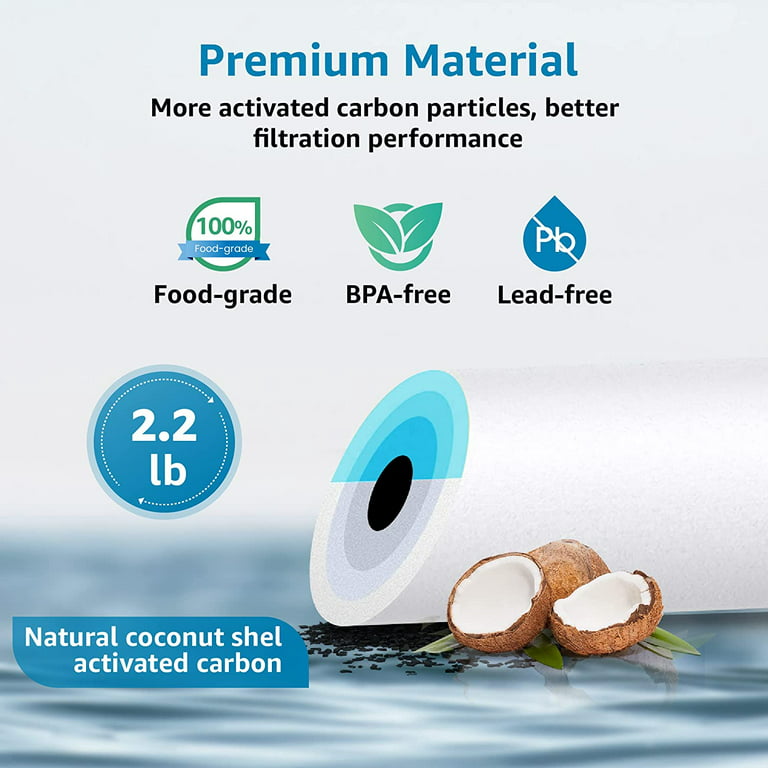 AQUACREST FXHSC Whole House Water Filter, Replacement for GE FXHSC,  GXWH40L, GXWH35F, American Plumber W50PEHD, W10-PR, Culligan R50-BBSA, 5  Micron, 10 x 4.5, High Flow Sediment Filters, Pack of 3