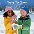 thumbnail image 4 of REDESS Kids Winter Gloves With Touch Screen Waterproof for Boy and Girl Sports,Skiing, Light Green, 4 of 7