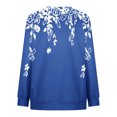 thumbnail image 4 of Rbaofujie Chandails Légers pour Femmes, Col Rond Imprimé Non Positionné, Manches Longues, Haut à Capuche Graphique Bleu pour Femmes, 4 of 5