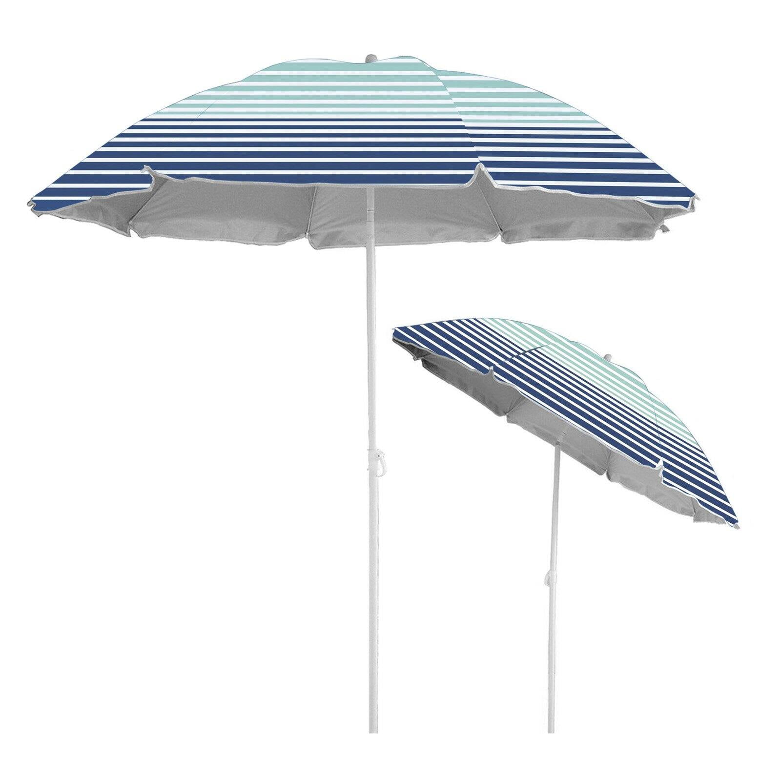 Caribbean Joe 6' Blue and White Octagon Beach Umbrellas