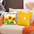 thumbnail image 4 of Decorative Throw Pillow Cover Plant Sunflower - 18 x 18 Flower Bike Pillow Cushion Case - 4 Pack Yellow White Linen Square Pillow Cushion Cover, Great for Couch, Patio, Chair, Living Room Decor, 4 of 6