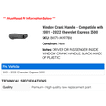 thumbnail image 2 of Window Crank Handle - Compatible with 2001 - 2022 Chevy Express 3500 2002 2003 2004 2005 2006 2007 2008 2009 2010 2011 2012 2013 2014 2015 2016 2017 2018 2019 2020 2021, 2 of 2
