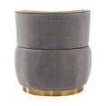 thumbnail image 5 of Swivel Accent Chair, 360 Degree Swivel Cuddle Barrel Sofa Chairs with Metal Base, Modern Round Accent Arm Chair Swivel Small Single Sofa for Living Room, Bedroom, Office, Gray, 5 of 9