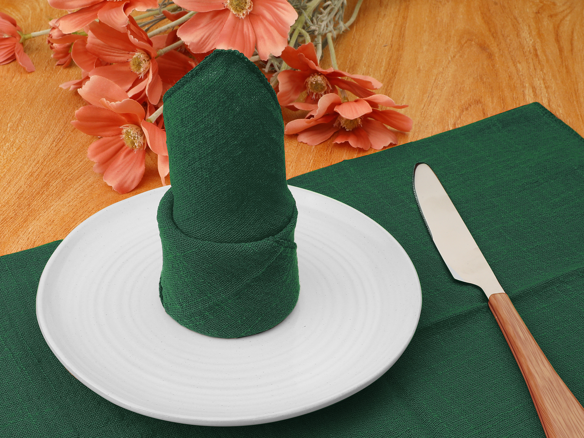 Unique Bargains 12 Pack Cotton Napkins, Great Napkins for Parties Dark Green