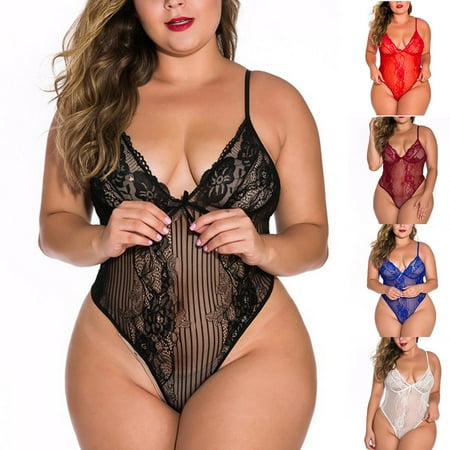 

Rong Yun Women Sexy Lingerie Nightdress Lace Sexy Pajamas Bodysuit Underwear Sleepwear(Buy 2 Get 1 Free)