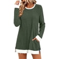 thumbnail image 5 of Bixock Women's Maternity Tops Long Sleeve Shirts Crew Neck Soild Color Loose Casual Pregnant Pullover Tops Soft Comfortable Daily Wear Maternity Clothings, 5 of 6