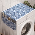 thumbnail image 1 of Blue Washing Machine Organizer, Delicate Spring Season Themed Floral Pattern in Traditional Russian Gzhel Style, Anti-slip Fabric Top Cover for Washer and Dryer, Cobalt Blue White, by Ambesonne, 1 of 1