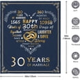 thumbnail image 2 of Gifts for 30th Anniversary Blanket, 30th Pearl Wedding Anniversary Couple Gifts for Dad Mom Parents Friends, 30 Years of Marriage Throw Blankets Gift for Husband Wife Her Him 50"x60", 2 of 5