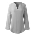 thumbnail image 4 of Women Blouses Violet Blouses Tops Women Tops Short Small Top with Lace Sports Tights Womens Long Sleeve Casual Light Shirt Dressy Crop Turtleneck Long Sleeves Lace Grey XL, 4 of 5