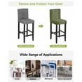 thumbnail image 3 of Japanese Bar Stool Covers Set of 6, Green Rustic Retro Pastoral Floral Leaves Stretch Washable Bar Chair Covers with Backs, Removable Pub Counter Height Chair Cover for Kitchen Dining Room Cafe, 3 of 7