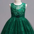 thumbnail image 4 of hengsof Girls Summer Embroidered Tulle Casual Princess Dress, Fashion Mesh Layered Party Ball Gown for 5-15 Years Old Children, 4 of 7