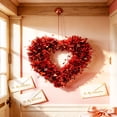 thumbnail image 6 of Jienlioq Tinsel Heart Wreath, Red and Pink, 15", Valentine's Day Indoor Outdoor Front Door Decor, 6 of 6