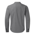 thumbnail image 5 of New Men's Retro Cotton Linen Casual Loose Fitting Long Sleeved Shirt 2XL, 5 of 5