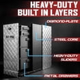 thumbnail image 5 of OLY-PRO Aluminum Truck Tool Box, Lockable Pickup Truck Bed Storage Box, Heavy Duty Narrow Truck Toolbox with 5 Drawer Slides, 20 x 18 x 8 in, Silver, 5 of 12