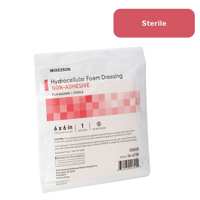 McKesson Hydrocellular Foam Dressings, Non-Adhesive, Film Back - 6 in. x 6 in., 10 Count, 10 Packs, 100 Total - Walmart.com McKesson Hydrocellular Foam Dressings, Non-Adhesive, Film Back - 6 in. x 6 in., 10 Count, 10 Packs, 100 Total - Walmart.com
