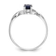 thumbnail image 2 of Solid 14k White Gold Sapphire Blue September Gemstone Birthstone Engagement Ring Size 5.5, 2 of 6