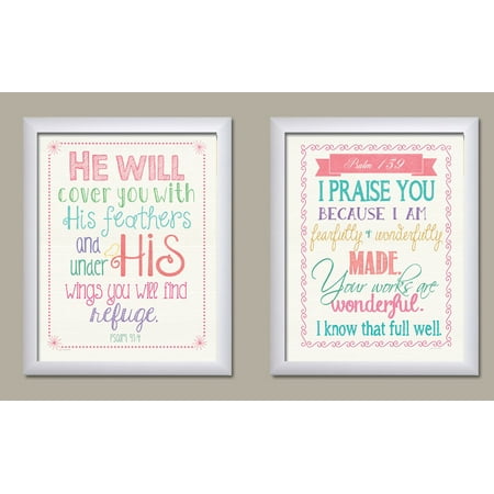Verse Psalm 91 4 And 139 Por Religious Nursery Decor Verse Psalm 91 4 And 139 Por Religious Nursery Decor Two 11x14