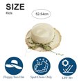 thumbnail image 2 of Sombrero de paja para niños de 52 a 54 cm de circunferencia, sombrero de ratán con lazo, sombrero de verano, sombrilla, sombrero de playa, sombrero para el sol al aire libre, blanco lechoso, 2 of 5