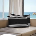 thumbnail image 4 of Outdoor Pillow Cover Black Striped Set of 2 Waterproof Throw Pillowcases Black White Stripes Decorative Patio Furniture Pillows for Couch Garden Indoor & Outdoor Use, 4 of 9