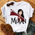 thumbnail image 3 of Camiseta con estampado con dibujo de princesa Mulan de dibujos animados de Disney para mujer, camisetas de manga corta a la moda para mujer, camisetas informales para chica, camiseta para mujer, 3 of 5