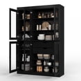 thumbnail image 5 of 100% Solid Wood 48.5" Pantry China Cabinet with Clear Glass Doors, 2-Drawers and Adjustable Shelves, 5 of 6