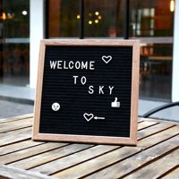 snorda Rustic Wood Frame Black Felt Letter Board Additional Symbols