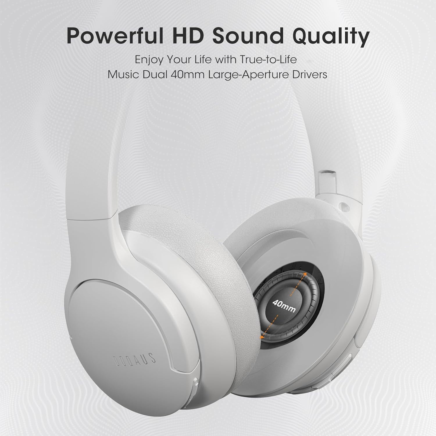 DOQAUS Auriculares Bluetooth sobre la oreja, 90 horas de reproducción  Bluetooth 5.3 auriculares inalámbricos, 3 modos de ecualización, micrófono  HD