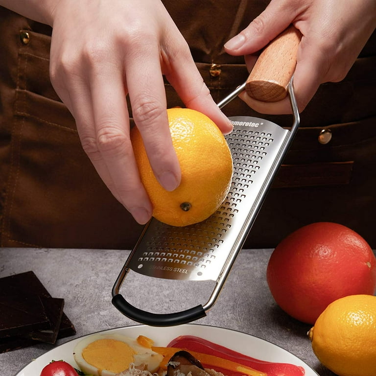 Wooden Cheese Grater with Handle,Rustic Brown Cheese Shredder with Storage  Space,Handheld Kitchen Graters for Cheese Lemon Chocolate