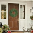thumbnail image 6 of Guvpev 24" Norfolk Pine Christmas Wreaths for Front Door, Real Touch Greenery Pine Wreath with Red Berries, Artificial Xmas Door Wreath for Walls Windows Porches Farmhouse Indoor Outdoor Home Decor, 6 of 15