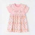 thumbnail image 4 of Mifsaly Little Girl Dresses Crewneck Flutter Sleeve Summer Dress Floral Print Patchwork Flowy Everyday Wear Sweet Sundress, 4 of 8