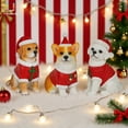 thumbnail image 4 of Christmas Dog Figurines, Dog Christmas Decorations, Cute Resin Dog Figurines with Christmas Hats for Home Decor, Festive Holiday Tabletop Decorations for Dog Lovers Gift, 4 of 4