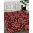 thumbnail image 3 of Ahgly Company Machine Washable Indoor Round Transitional Lava Red Area Rugs, 4' Round, 3 of 7