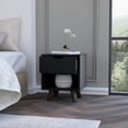 thumbnail image 2 of 1 - Drawer Shelf Nightstand in Black / Bedroom Use / Keep Bedside Neat, 2 of 4