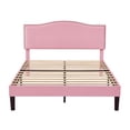 thumbnail image 6 of Taomika, Queen Size Tufted Upholstered Platform Bed Frame with Adjustable Height Headboard-Pink, 6 of 10